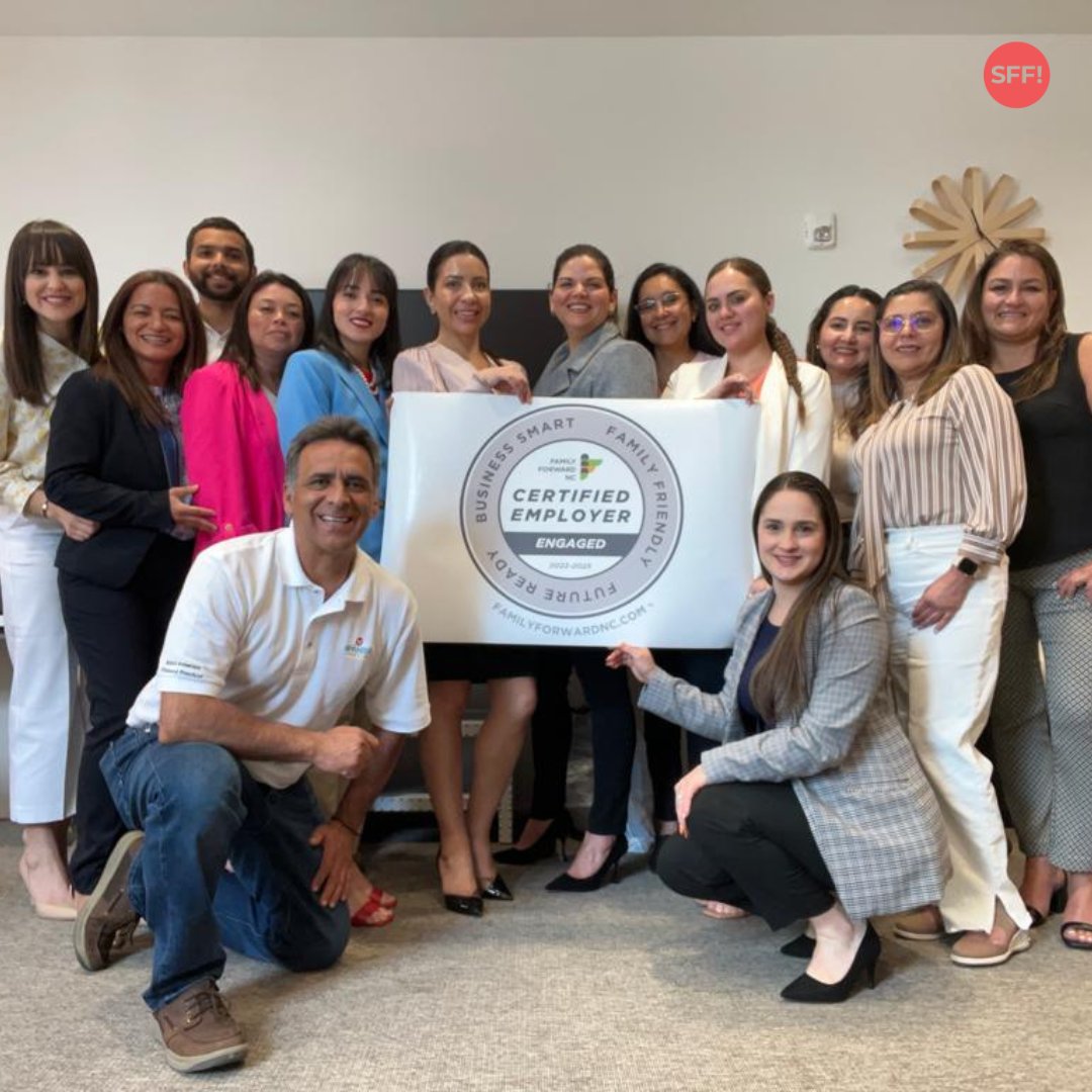 Spanish4Fun's tweet photo. We are so proud to announce that we are officially a @familyforwardnc certified employer, which means we support the health and well-being of our employees, their families, and our future – NC’s children. https://t.co/VkLK6ogjzC