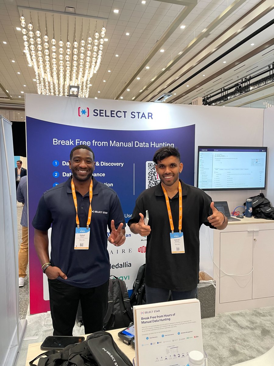 Stop by the Select Star booth #2251 at #snowflakesummit - where we have awesome swag and a couple friendly faces to greet you! 👋 If you're looking for a great happy hour to attend tonight - we still have room for data, darts and drinks! RSVP here: hubs.la/Q01V__qF0 🎯