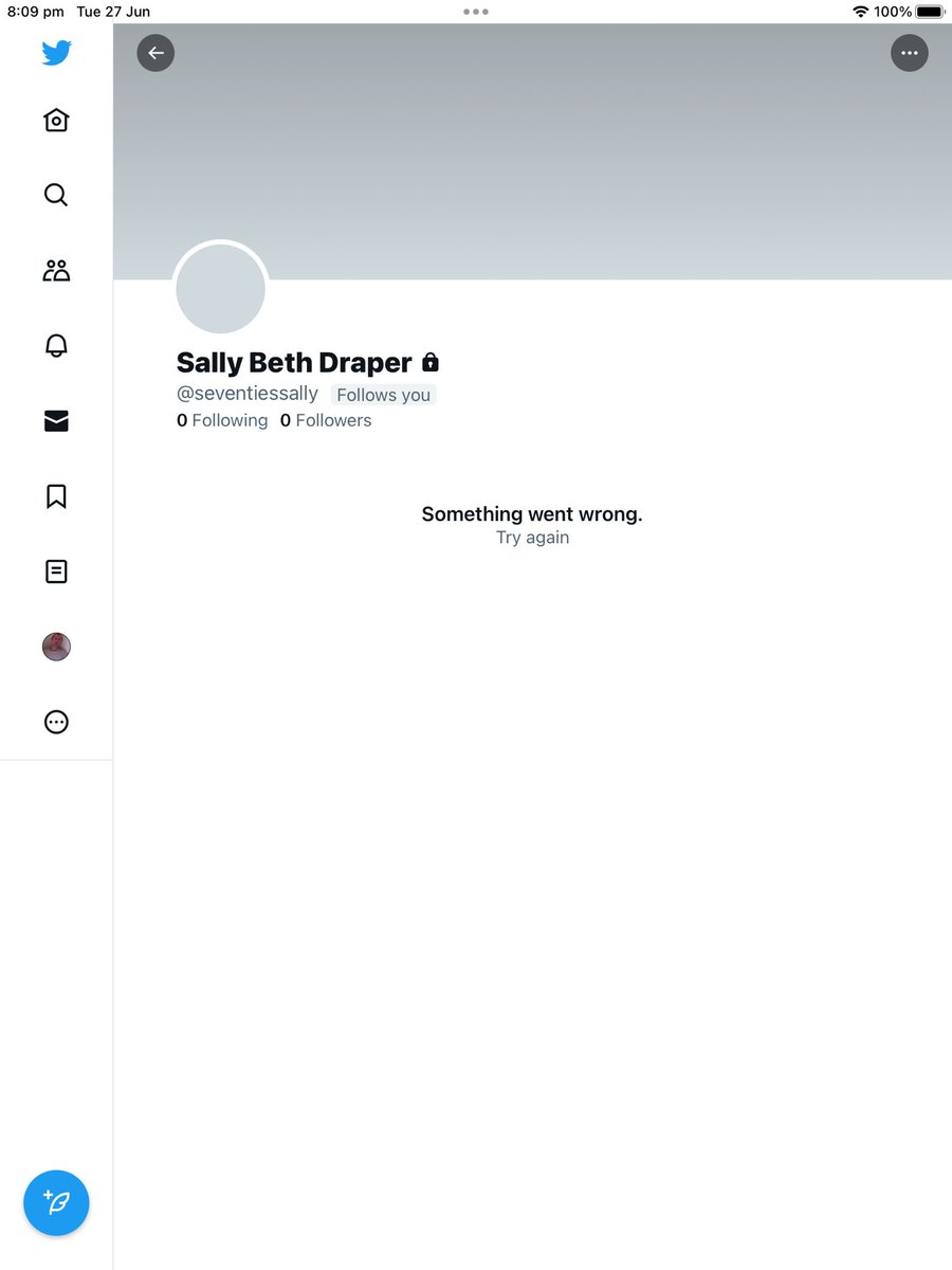 Has Sally Beth been sent to Twitter jail? @elonmusk — I demand her release immediately! That’s why I pay for my blue tick, to throw my weight around and make imperious demands. Seriously, @TwitterSupport, free The Liverpool One if you’ve unfairly detained her.