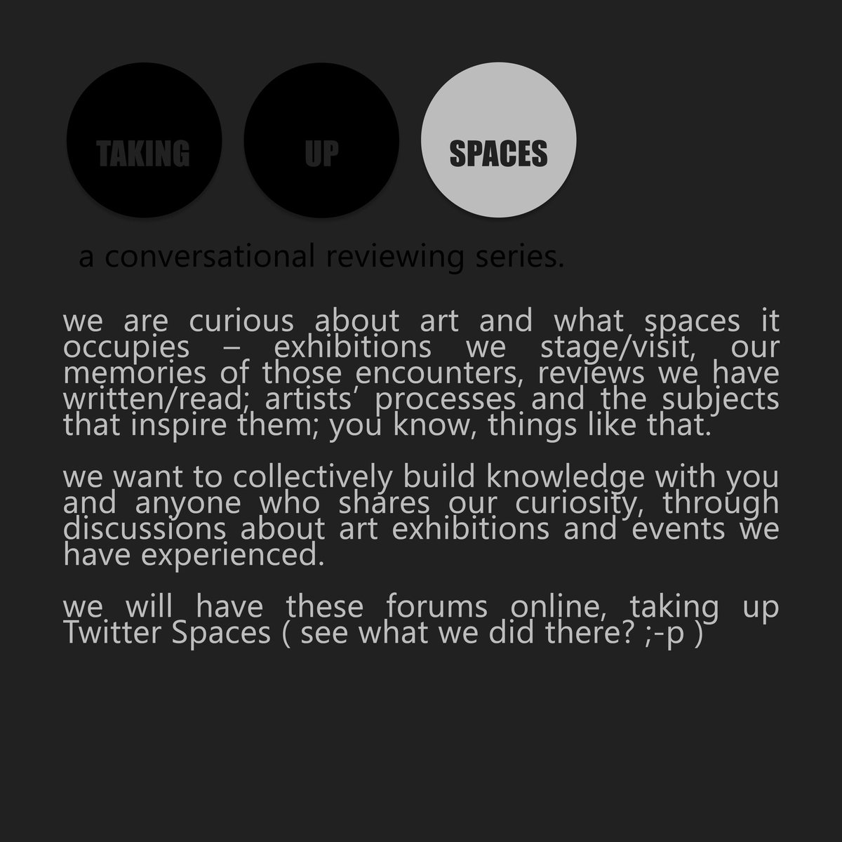 TakingUpSpaces_'s tweet photo. “to [review collectively] is to find friends and allies for the struggle.” 
—Édouard Manet, 1867

follow us
tweet at us
review with us
•••
#takingupspaces https://t.co/f58Yb37WPQ