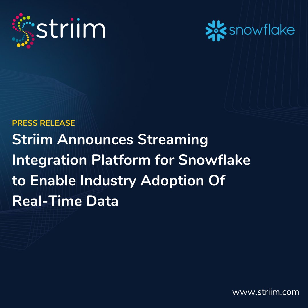 To learn how enterprises like <a href="/Ciena/">Ciena</a> use @Striim to break down silos and unify data in <a href="/Snowflake/">Snowflake</a>, visit us at booth 1741 at the #SnowflakeSummit in Las Vegas from June 26-29  #DataAnalytics #Snowflake #Striim #RealTimeAnalytics hubs.la/Q01V_W4t0