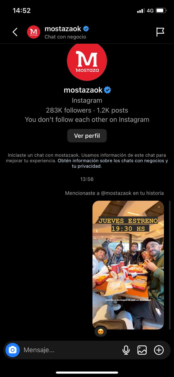 Nos encantan tus reacciones <a href="/Mostaza_ok/">Mostaza</a> , peeero, por cuántos likes nos auspiciás unas burguers? Somos 5 🫣🤤
