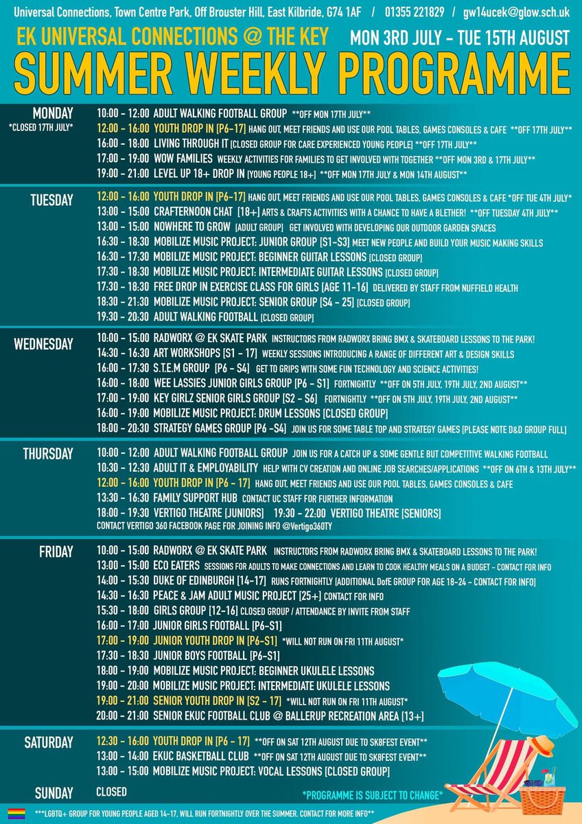 East Kilbride Universal Connections YFCL tweet media