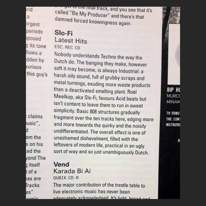 So, thanks to yesterday's post we uncovered another great review in <a href="/thewiremagazine/">The Wire Magazine</a> that we missed way back in 2006! 

"Nobody understands Techno like the Dutch do." 

This album hasn't lost any of its brilliance over the years, check for yourself > escrec.bandcamp.com/album/s-latest…