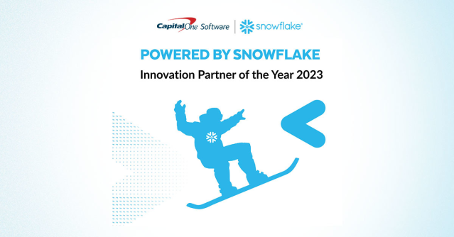 StevePersel's tweet photo. Big news from #SnowflakeSummit! Capital One Software was named the Powered by Snowflake 2023 Innovation Partner of the Year. I'm so proud of the team and all their work! Congrats! https://t.co/GOUNKkUsZq https://t.co/FzeLRFn6k3