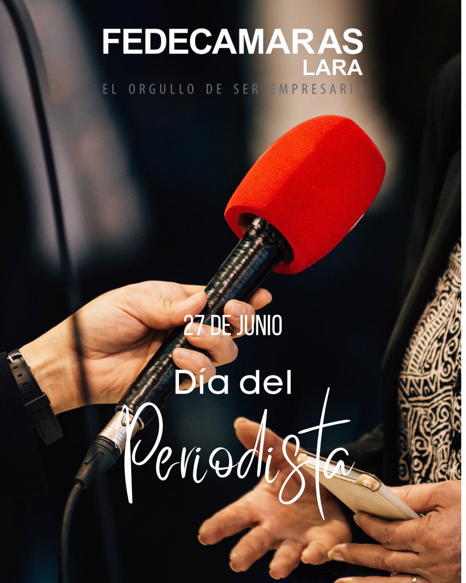 Desde Fedecámaras Lara , felicitamos a todos los periodistas en su día, que a través de su labor, sigan brindando la información oportuna y veraz, en cada uno de los espacios.
