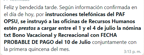 GremioDocente's tweet photo. MENSAJE QUE LLEGA A LOS UNIVERSITARIOS...PAGO DE VACACIONES 10 DE JULIO https://t.co/omBxJ0kAa0