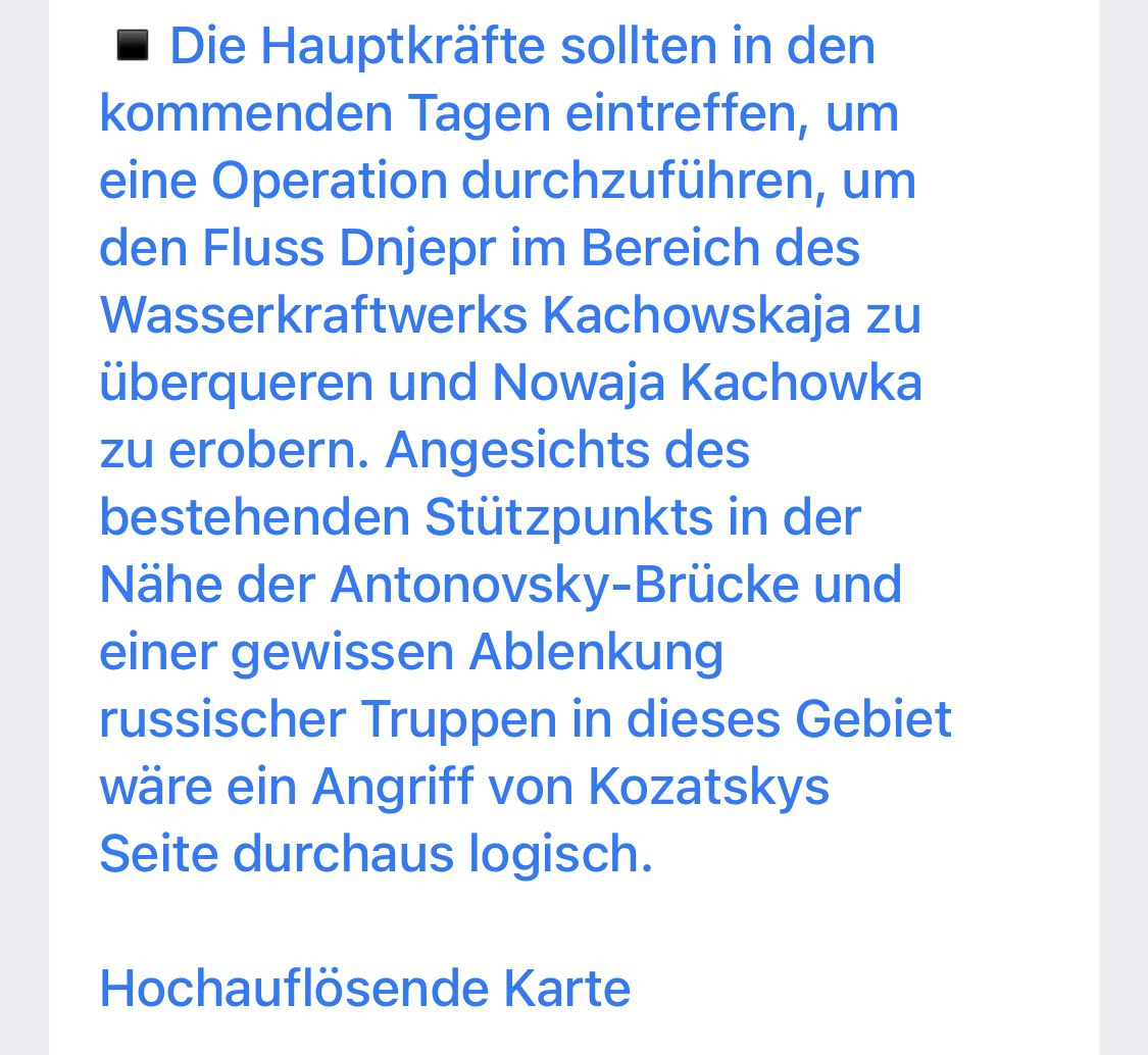 #FrontUpdate der Region #Kherson. Kämpfe am linken #Dnipro Ufer in Richtung #Oleshky gehen weiter. 🇷🇺 Militär Blogger Rybar schreiben, daß bereits ersten Pontoon-Übergänge der AFU🇺🇦entdeckt wurden.🇷🇺 Airforce hat wegen 🇺🇦 S-300 AD Probleme 🇺🇦Ziele anzugreifen. Sie erwarten 🔜🏞️😁