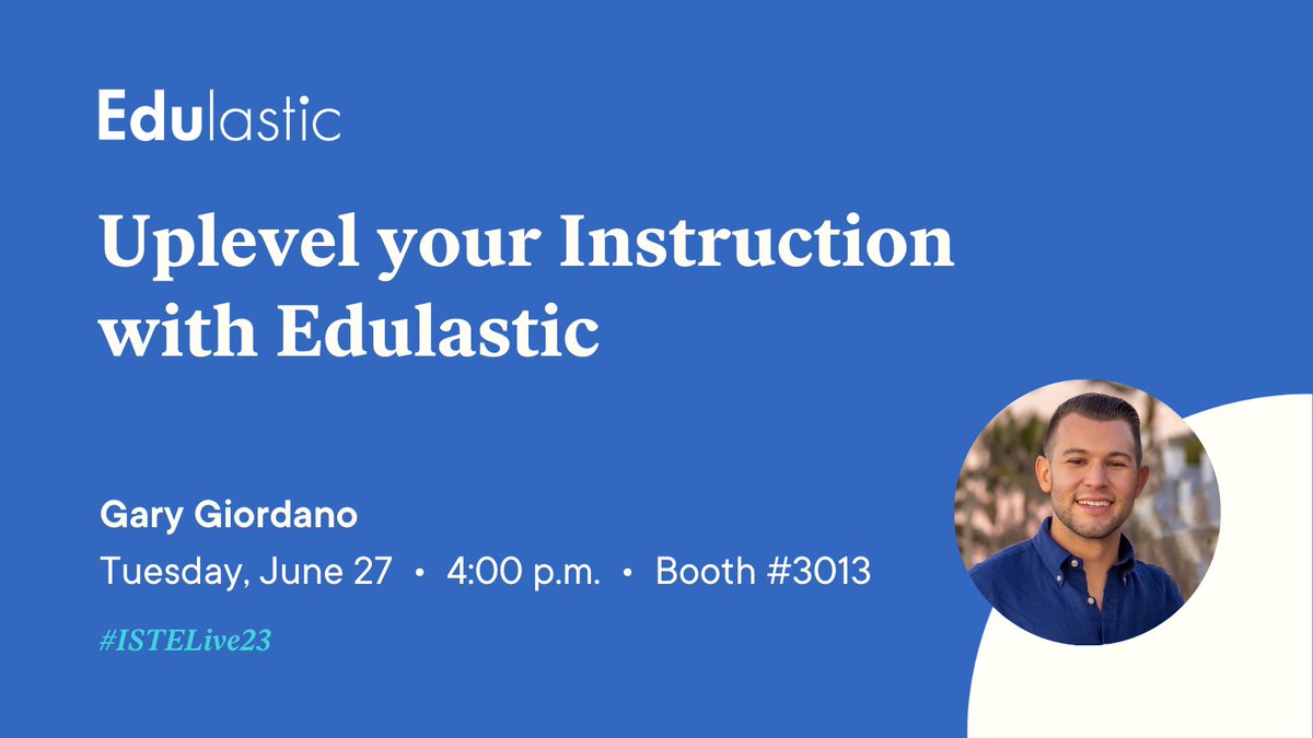 Edulastic's tweet photo. Get ready to unlock the power of data-driven instruction! Meet us at #ISTELive booth #3013 to discover #Edulasticβs dynamic insights to help student success. We'll see you there at 4 pm! https://t.co/uqziXzq2Pb