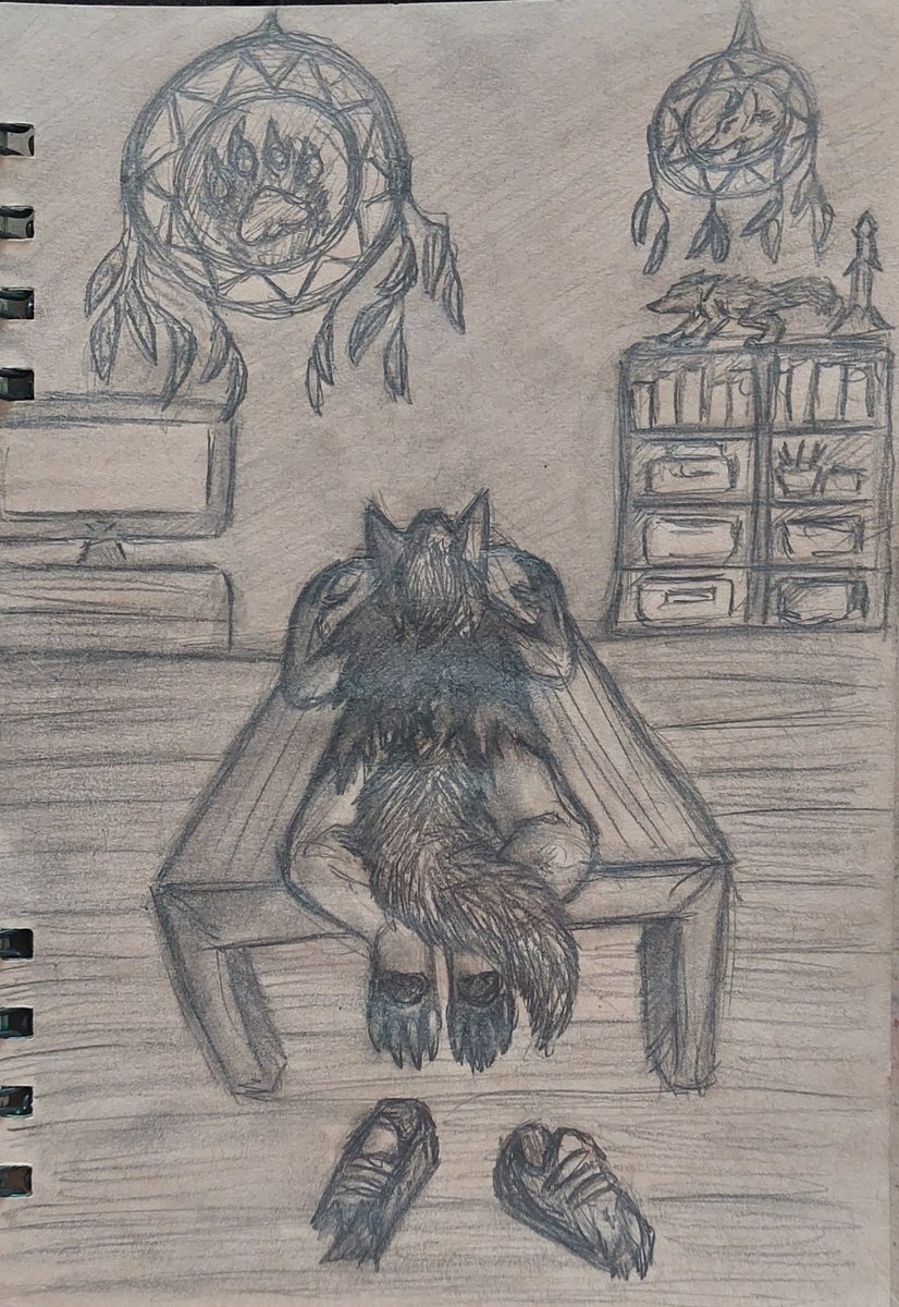 WolfMerciless's tweet photo. Well it looks like your  Dream catches catche a dream for you

( At test  to see how Graphit look on the paper I'm using normally) 

Traditionart 2023  Nr.34

#Furry #Furryart #art #Fantasyart #MercilessBlackWolf #MercilessBlackWolfart2023 #tf #tffur #tfEveryday #TFTuesday https://t.co/IPmHO9ZqeF