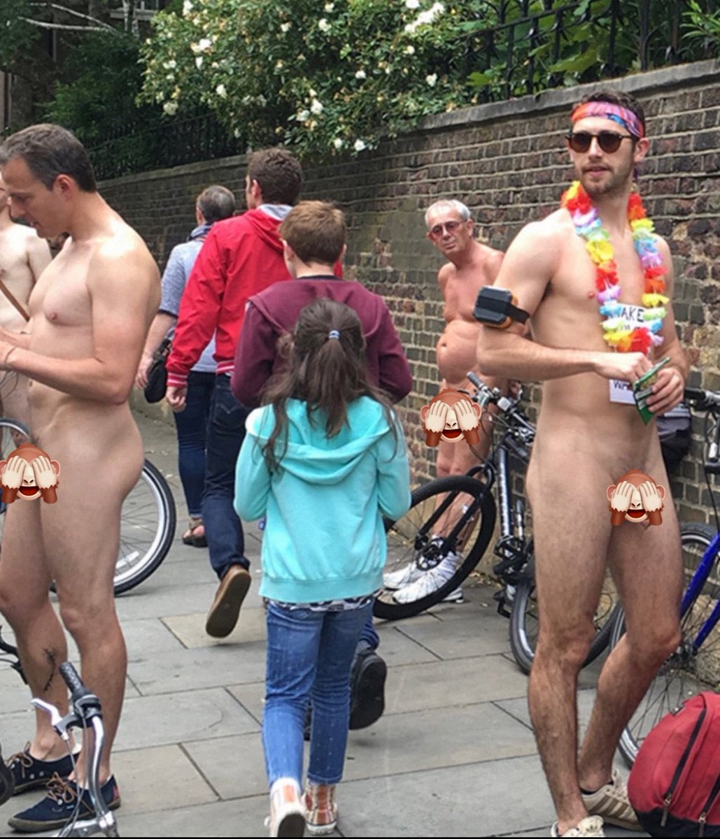 A family walking on a London street this month,one with young children,had to walk through naked men on the pavement..
I’ve covered their bits, but the old guy has an semi erect penis.
Why is this allowed on our streets @metpoliceuk @RishiSunak?
It was the naked bike ride 10.6.23