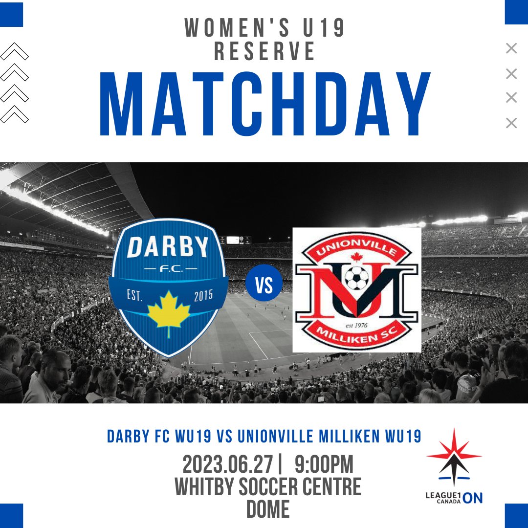 🎉Darby FC Women's U19 Reserve are back in action tonight at home against Unionville Milliken WU19!⚽

Good luck Ladies👊