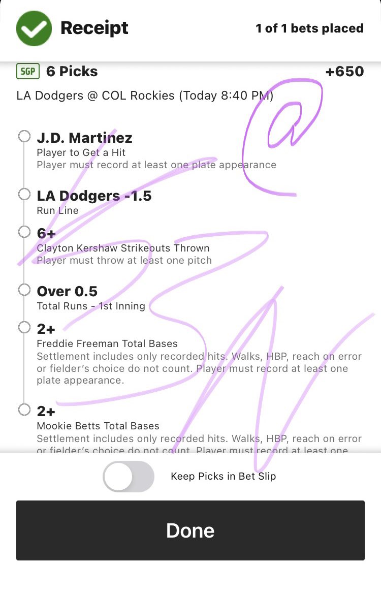 $250 DK SGP No Sweat Bet
#Dodgers #Rockies #MLB

#SportsBets #KenBlockPicks #SportsGambling #SportsPicks #Draftkings    #FanDuel #Sportsbook #GamblingTwitter #brbetting