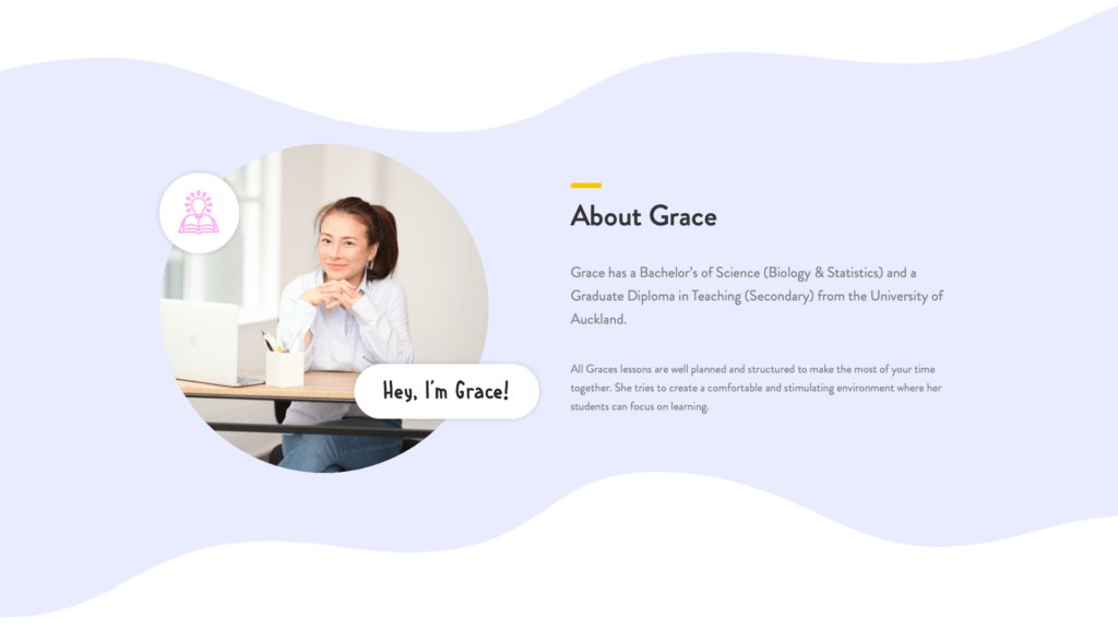 yellowdesignnz's tweet photo. Academic tutoring doesn't mean dry and stuffy. For Grace's website, we went for a really fresh, fun vibe that would appeal to students while remaining professional. Playful wave shapes acted as transition zones and allowed the eye to rest.
https://t.co/JnxDsWhUor https://t.co/PnJOxa518n