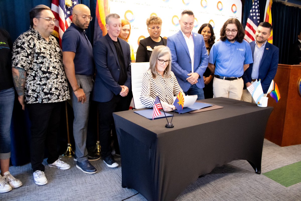 Today, I signed two Executive Orders restoring rights and protecting LGBTQ+ Arizonans. I'm proud the State is leading by example on this issue, and we will continue working until Arizona is a place where every individual can participate equally in our economy and our workforce…