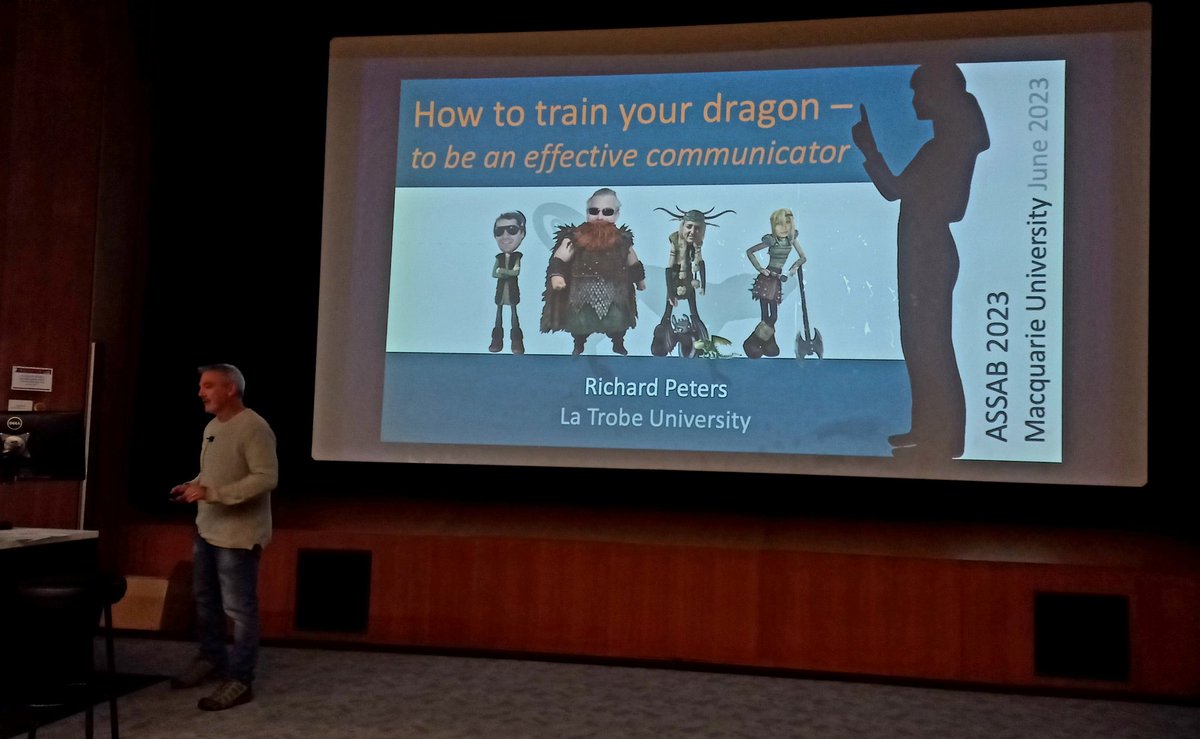 AnimBehav's tweet photo. Session six on #sensory #ecology now on with Richard Peters in "How to train your dragon - to be an effective #comunicator" 🗣️ #ASSAB2023 https://t.co/e4sN1EnRnn