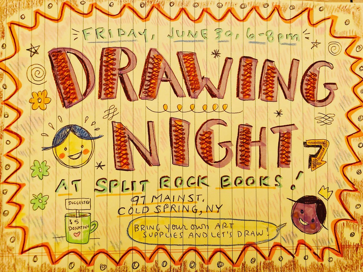 THIS FRIDAY Drawing Night at <a href="/SplitRockBks/">Split Rock Books</a> is back! Bring your art supplies &amp; hang out with me at the best bookstore in the Hudson Valley!