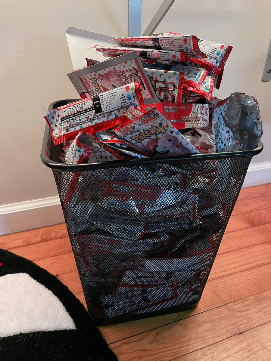 PokeSlabs's tweet photo. In case you ever wondered what 17 ripped booster boxes look like. Here you go! 😬 https://t.co/adbCpumb3o