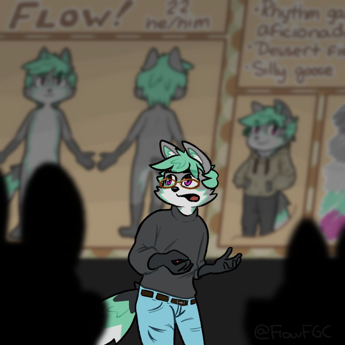 FlowFGC's tweet image. me telling millions of people about about my fursona after i lure them in with a funny tweet