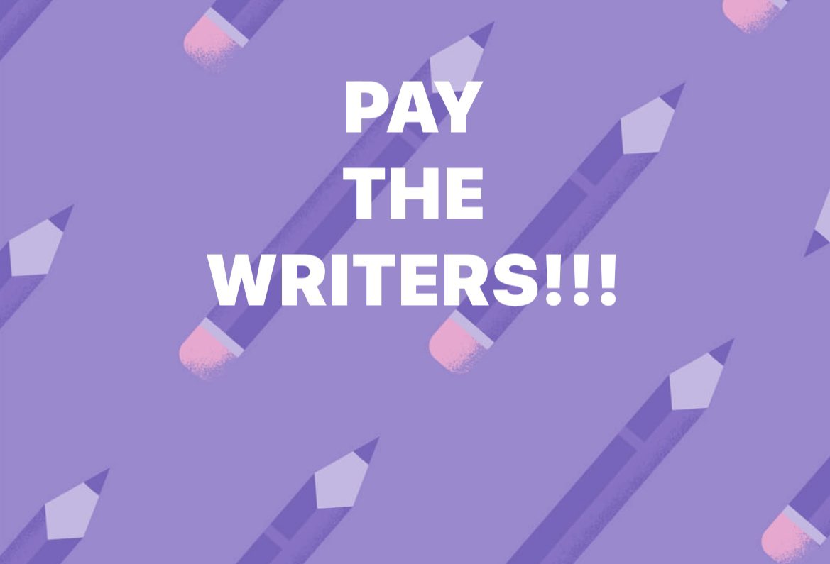 PAY THE DAMN WRITERS!!!!!!!!!!!

#WGAStrong #WGAStrike #WGA #solidarity #pencilsdown