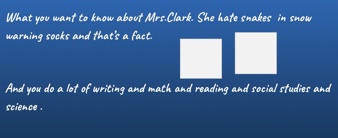 This morning students worked together on a “Grade Three Survival Guide” and their tips and tricks will be shared with the new grade threes next year.
There seems to be a few common words of advice 🤣