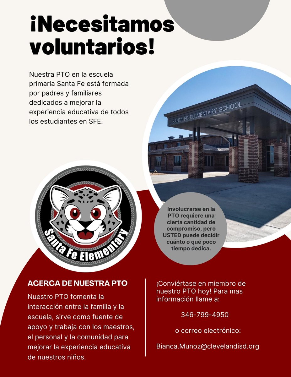 SantaFeCISD's tweet photo. Our PTO is looking for you!

¡Nuestra PTO los está buscando!

#SFEThePlaceToBe https://t.co/mk6s4xNiKa