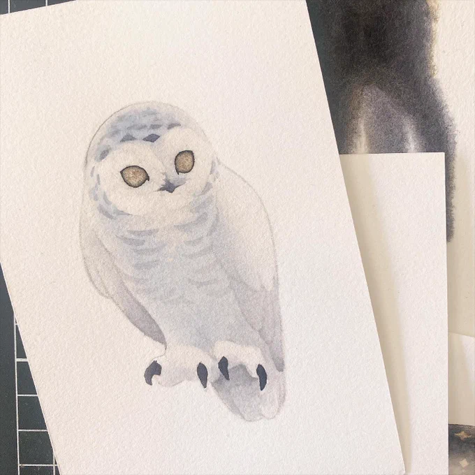 Some witch's familiars for the sake of doing small paintings (the ink I used is based on shaggy cap mushroom!)
