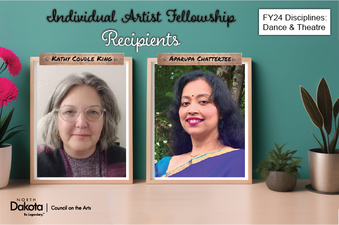 ndarts's tweet image. NDCA announces FY24 Individual Artist Fellowship recipients: Kathleen Coudle King 🎭 and Aparupa Chatterjee 💃 - mailchi.mp/44a4d574b0ba/n…