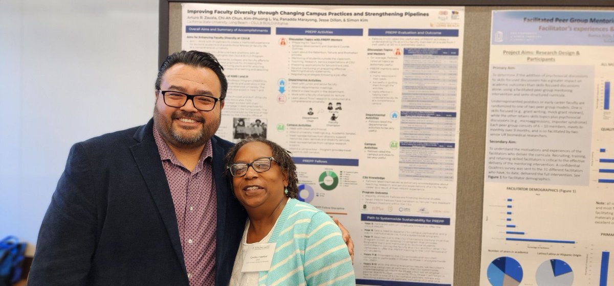 Drs. Marayong and Zavala at #CSULB sharing their #BUILD  research at the #DPC conference.