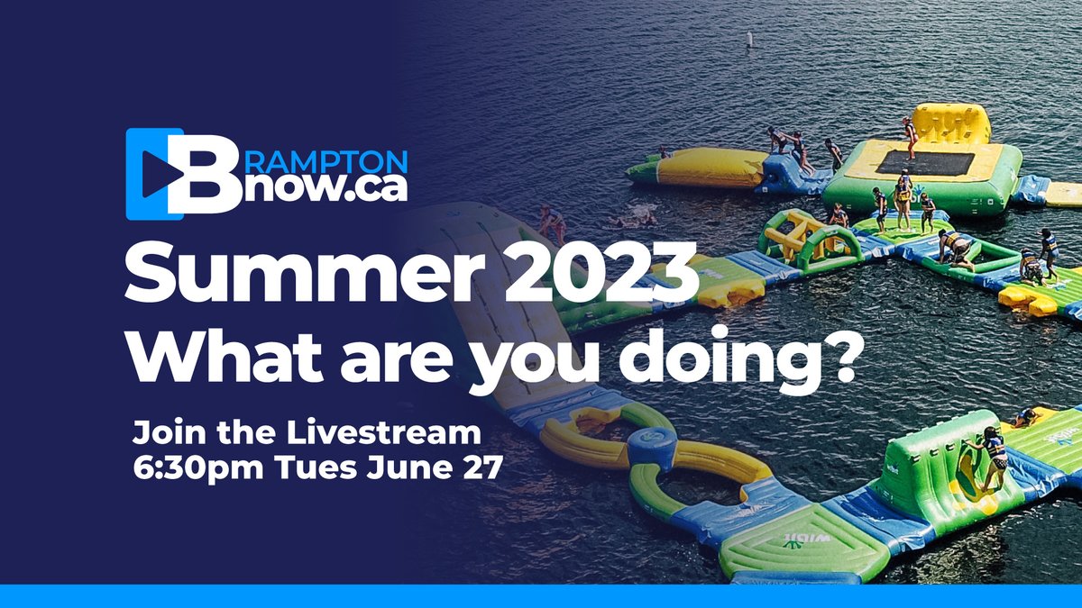 It's #Summer break. Join us at 6:30pm for our weekly livestream catch-up on issues in #Brampton.