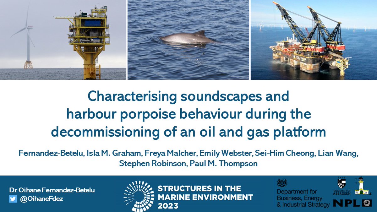Excited to present tomorrow at the #SIME2023 conference on behalf of my co-authors. I'll be sharing our research on soundscapes and porpoise behaviour during the decommissioning of an oil and gas  platform.

Can't wait to hear the other talks too!