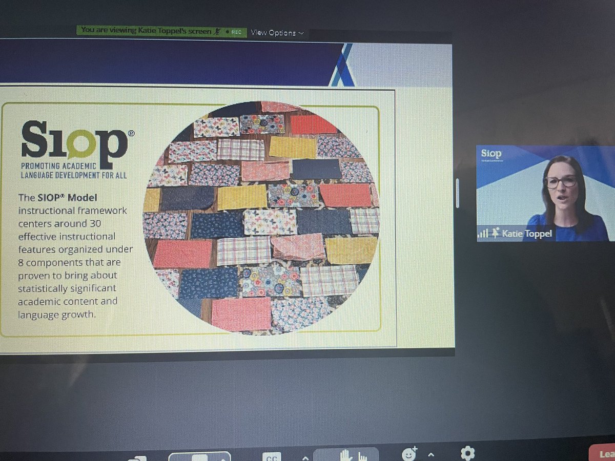 Love this! @SIOPModel gives us the tools to customize our students learning! I love how @KatieToppel used quilting as a metaphor for today’s learning.  #SIOPNC23