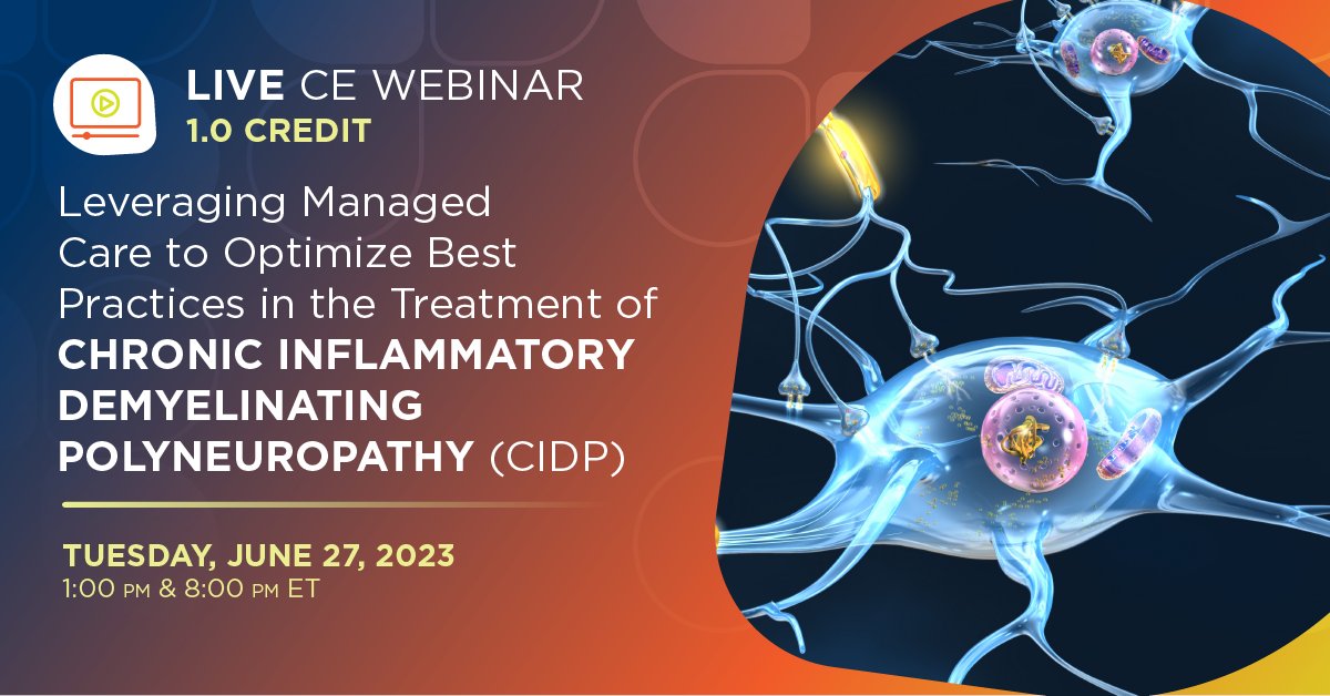 Premiering tonight! Check out this live webinar on CIDP! Register now: bit.ly/3CaRpCZ
#PTCE #LiveWebinar #CIDP #ManagedCare #FreeCE #rxtwitter #CEcredit #pharmacy #pharmacists #pharmacyeducation #ContinuingEducation