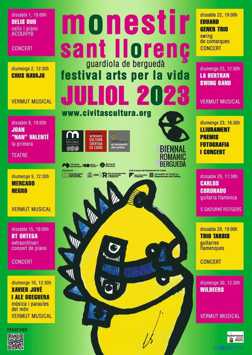 CivitasCultura's tweet image. Activitats al Monestir Sant Llorenç – Juliol 2023.
3a Biennal Romànic Berguedà.
Reserves: ticketara.com/b/civitas-cult…
@BCNmoltmes
#elbergueda #biennal #juliol #programacio #terradefuturs #GuardioladeBerguedà #concerts #livemusic #Berguedà #Guardiola #biennalromanic