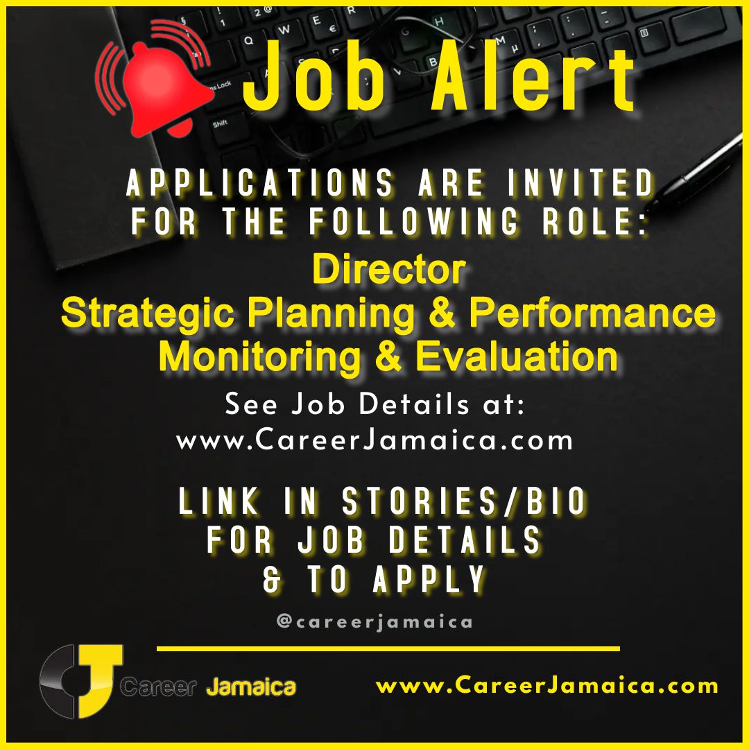 Hiring now: Director, Strategic Planning & Performance Monitoring & Evaluation (GMG/SEG 3) 

🔗 Link bit.ly/3JvMaC8 to apply

For work-from-home and online jobs follow 
@caribbeanremote

#careerja #nowhiring