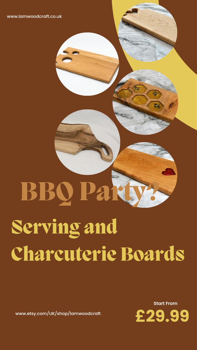 Enjoying the sun? 
The perfect BBQ is one unique serving tray away. 
Check out my amazing serving and Charcuterie boards
lamwoodcraft.co.uk

etsy.com/UK/shop/lamwoo… 

#summer2023 #summerparties #bbqseason #bbqtime #sunshine #HEATWAVE2023 #BBQEssentials #bbqlovers #bbqnation