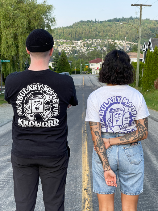 knoword's tweet photo. Official merch is here! Swing into summer with a stylish “Vocabulary Made Fun” t-shirt or flashy Knoword stickers. Shop all the cool new designs at our online store: https://t.co/aSNSbmcQEh https://t.co/DGPLtFKA3T