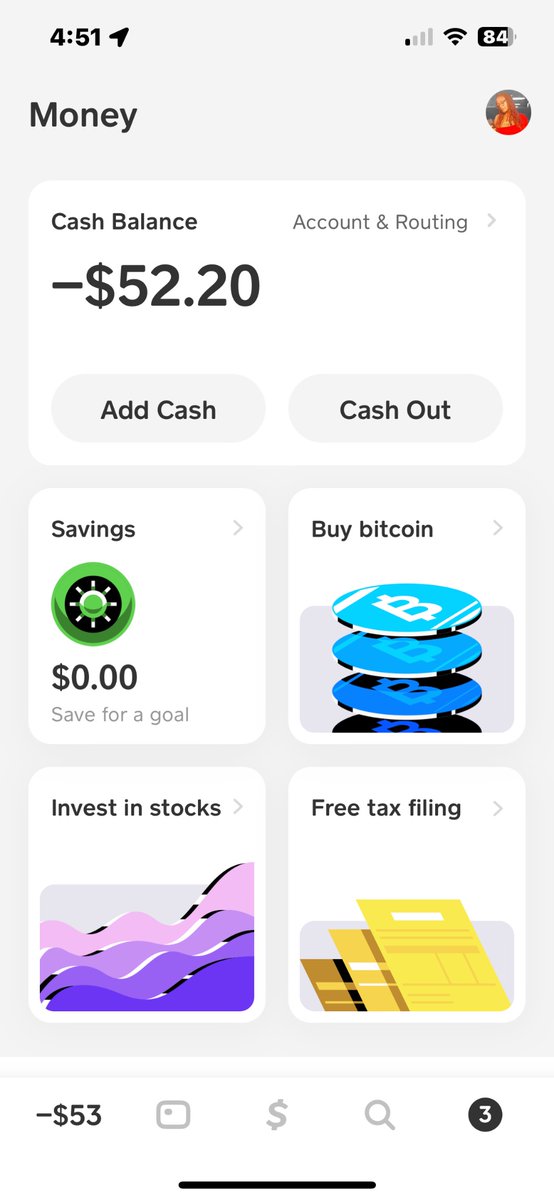 DTredbone125's tweet photo. @CashSupport Dats good news but I still don’t understand how it happened bc my transactions was off but somehow somebody was able to take my money and put my account at -52.  I didn’t even know Cashapp could go to the negative. https://t.co/HoGvGEevgv