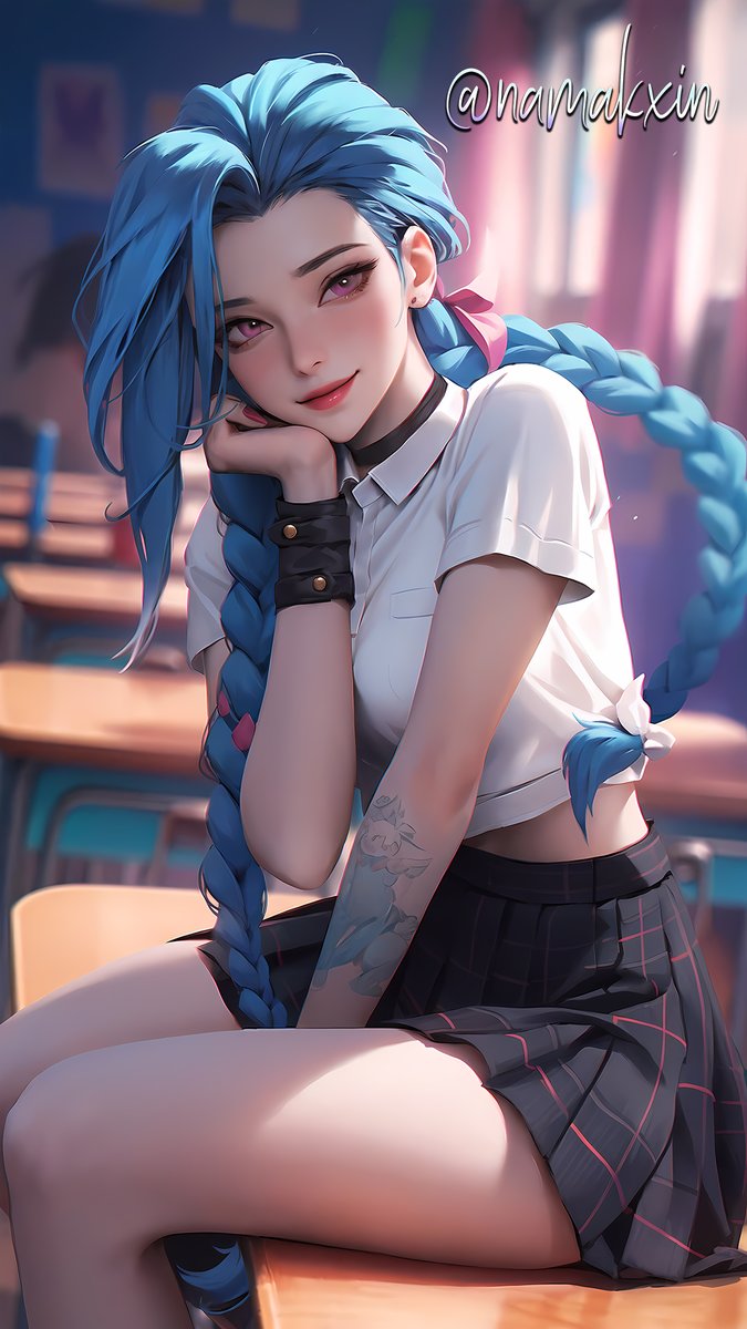 Today's #wallpaper girls theme :
#School #Girl of #LeagueofLegends!

【School Rascal #Jinx】

You can check the #story behind the #artwork on my #DeviantArt and #Pixiv.

#ai #AIArtwork #art #aiart #DigitalArtist #digitalart #AIイラスト #girl #aiartist #징크스 #리그오브레전드 #롤