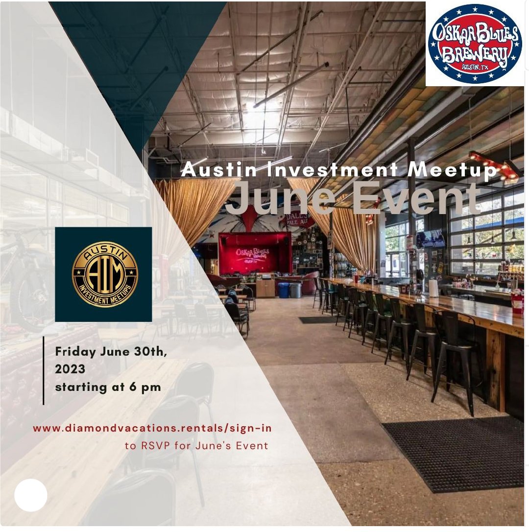 Reminder, this Friday is the investor meetup! If you want to invest, work with investors, or just mingle with investors - come out to Oscar Blues in Austin! Music, drinks, learning and networking, all about investing in real estate. We hope to see you there!