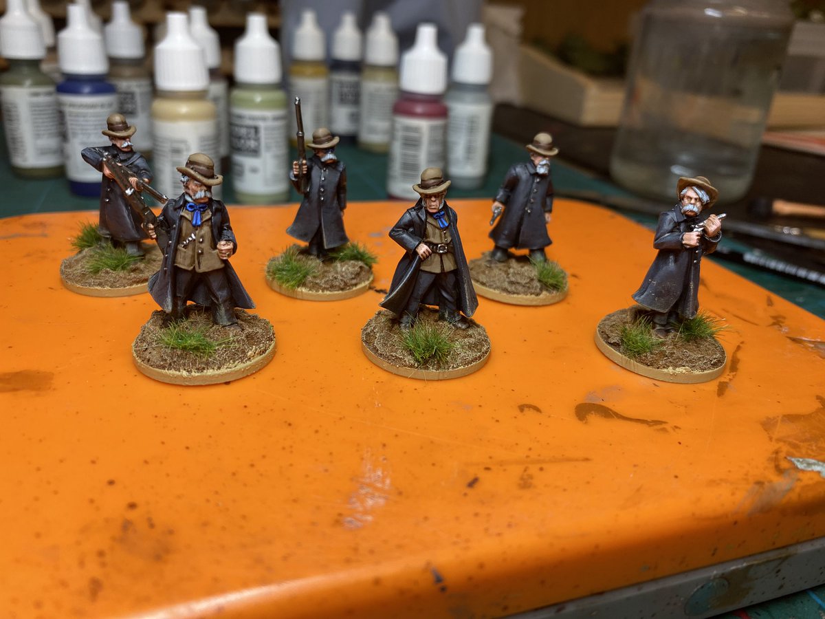 Pinkertons all done and ready for their first #whatacowboy campaign! #wargames #toofatlardies