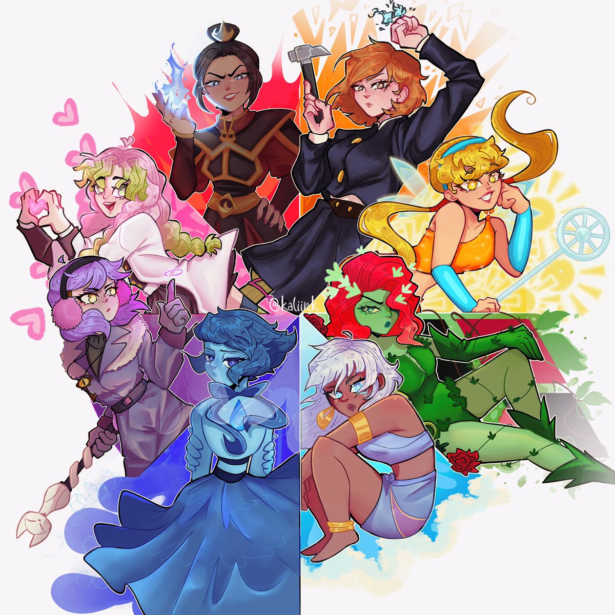 ok since I am gonna be busy and twt hates me I'm gonna post the finished girls the dudes in a bit✌️ #poisonivy #kidaatlantis #StevenUniverse #TheOwlHouse #AmityBlight #demonslayer #mitsuri
