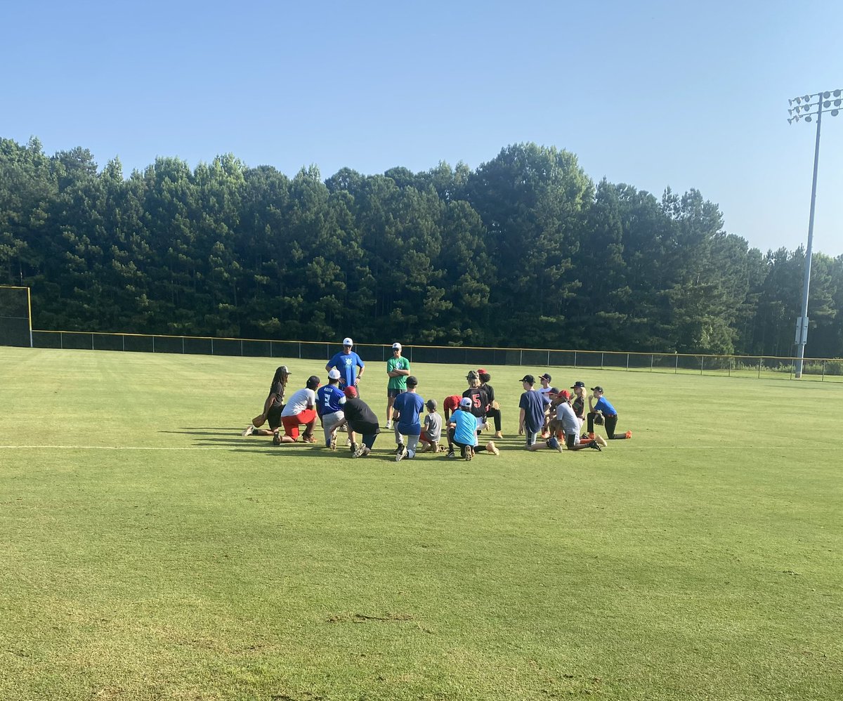 Back from two long weeks of tourneys and @Coach_MikeRoby and a couple players @LucasRoby_2024 , @maxechevarria24 , & @EthanEch2025 serving the community. Year 12 of FCA South Metro ⚾️ Camp. Transforming lives thru baseball. #Greater #FCA