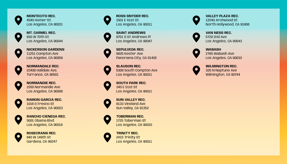 MayorOfLA's tweet photo. Summer Night Lights is increasing youth and family programming in our public spaces with activities, resources and connections to communities in more than 40 sites across Los Angeles.

Join the fun — starting this Wednesday! https://t.co/YPlUm7dh18