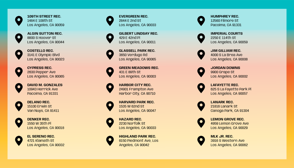 MayorOfLA's tweet photo. Summer Night Lights is increasing youth and family programming in our public spaces with activities, resources and connections to communities in more than 40 sites across Los Angeles.

Join the fun — starting this Wednesday! https://t.co/YPlUm7dh18