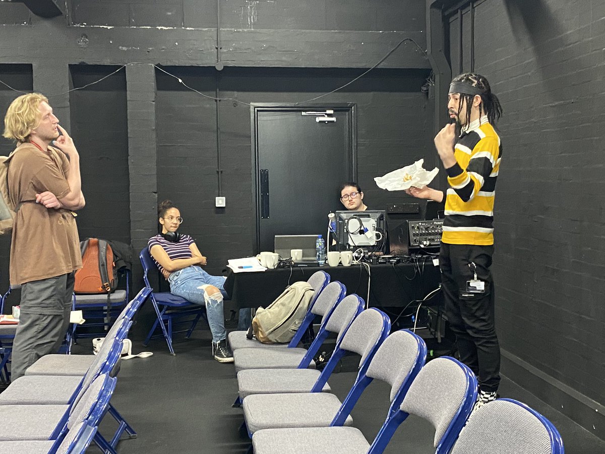 Other highlights today include <a href="/MollyWindsor97/">Molly Windsor</a> in rehearsal with <a href="/rhymeswithruler/">Soulla</a> &amp; the arrival of our fabulous tech crew. (HUGE thanks also to Steph &amp; Kate today for being actual superstars &amp; to our gorgeous <a href="/FrankPeschier/">Dr Frank</a> for organising this wk so brilliantly/thoughtfully.)