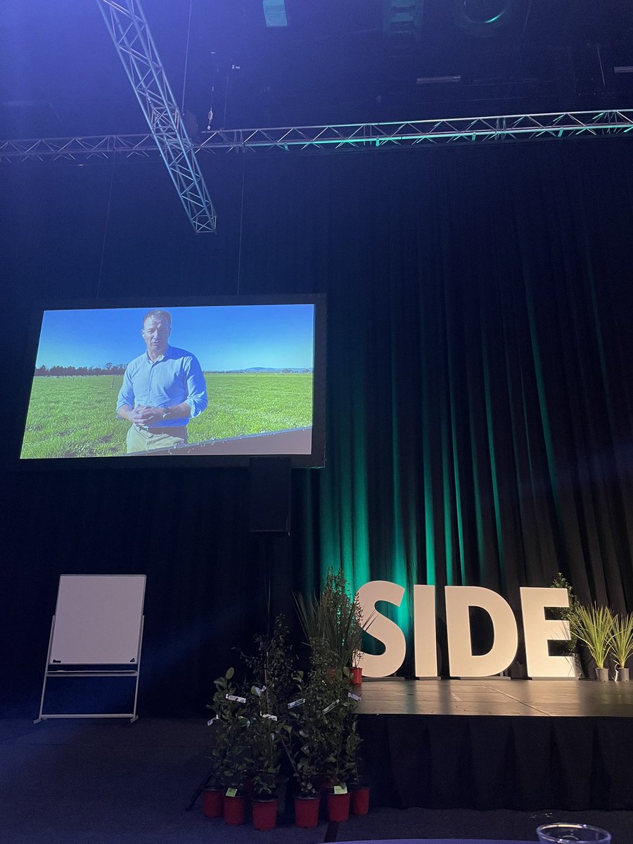 #SIDE23 underway. @tim_mackle beaming in during his last week at the helm of @DairyNZ Words of optimism for the future of Dairy and thanks to his team and to farmers. Big thanks back at ya Tim. You will be missed @DairyExporterNZ