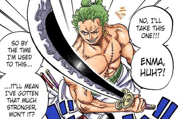 CJ🌓 on X: Enma intentionally forced Zoro to his limit so he can unleash  his Conquerors Haki sooner. Enma basically TRAINED Zoro, he isn't relient  on this sword to use coc, that's