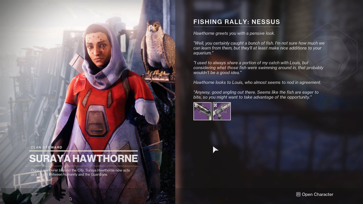 Kimber Prime on Twitter "Here are Hawthorne's fishing quest rewards