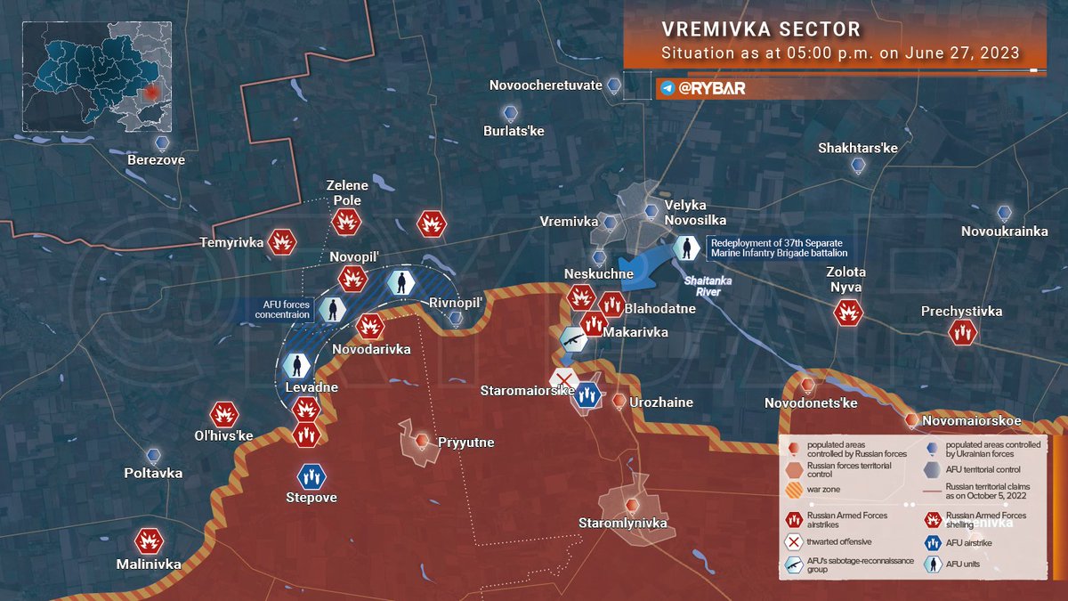 South #Donetsk sitrewp 27.06.2023

#Donbass #NATORUSSIAWAR #offensive